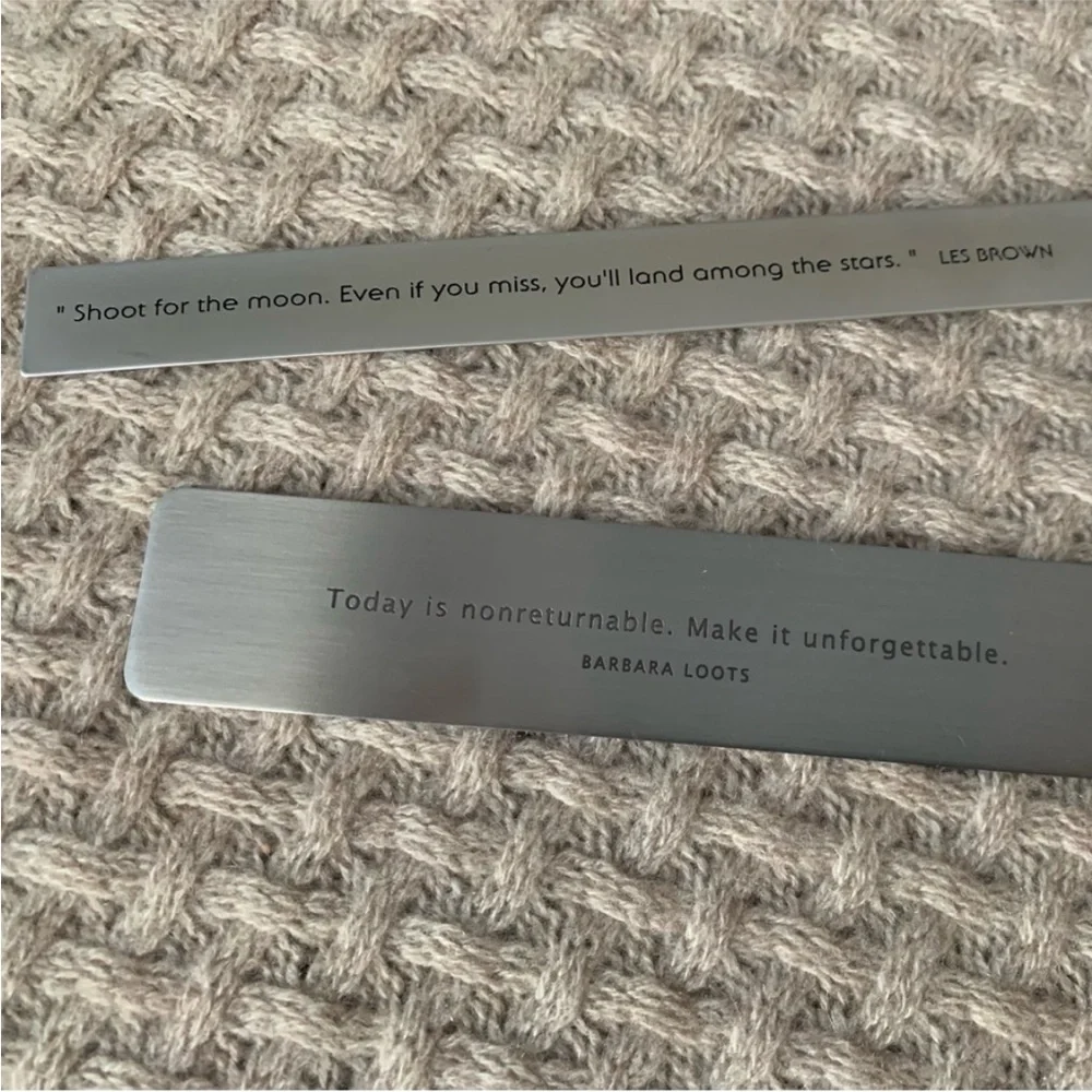 Metal Inspirational Bookmarks Set | Silver Quote Bookmarks | Book Lover Gift